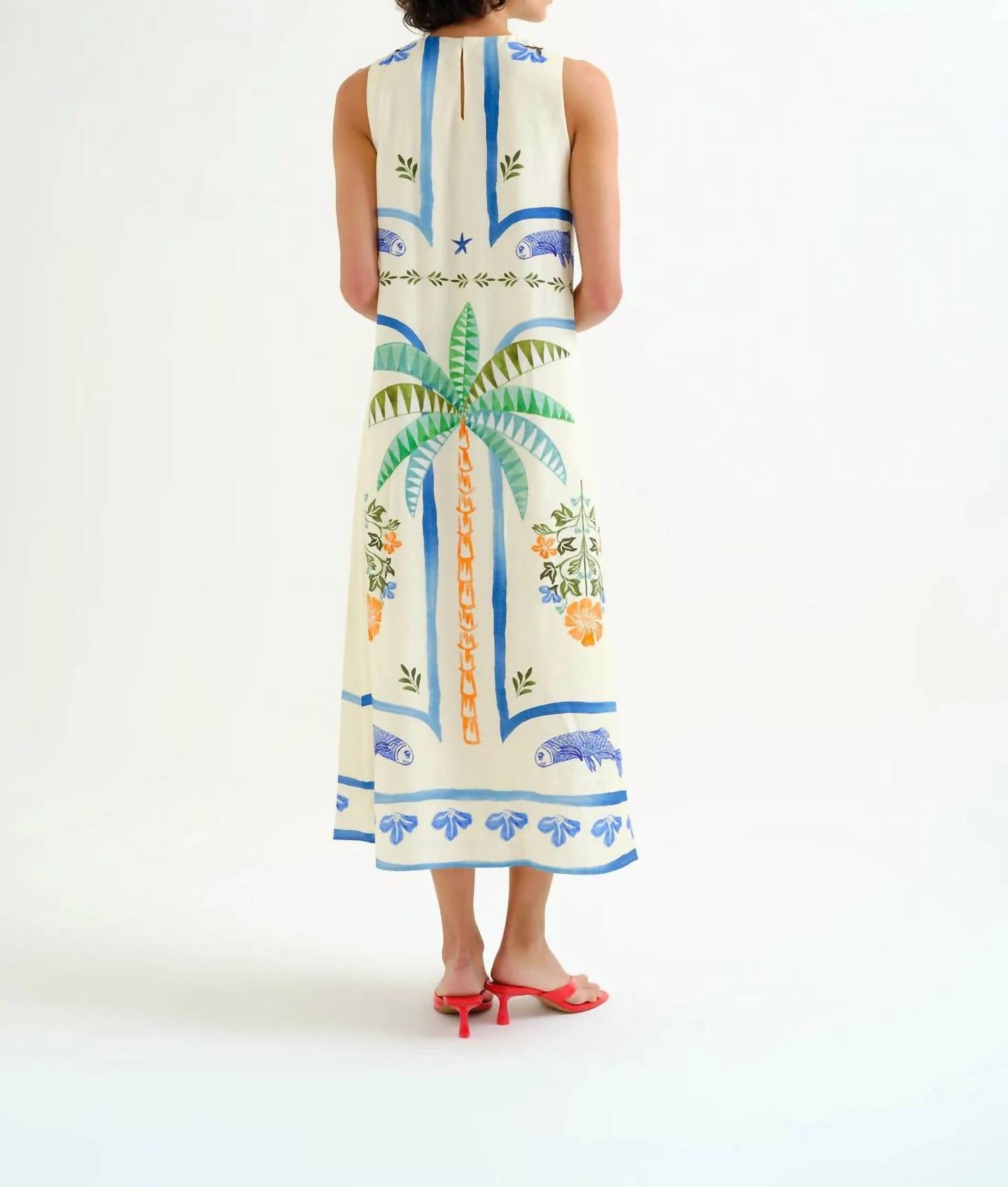 Compania Fantastica - Palm And Mermaid Midi Dress