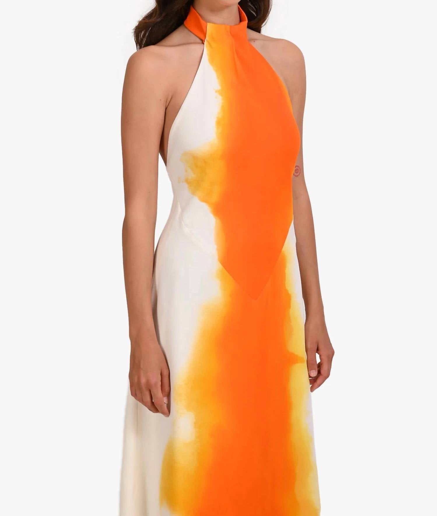 Salvatore Ferragamo - Abstract-Print Halterneck Dress