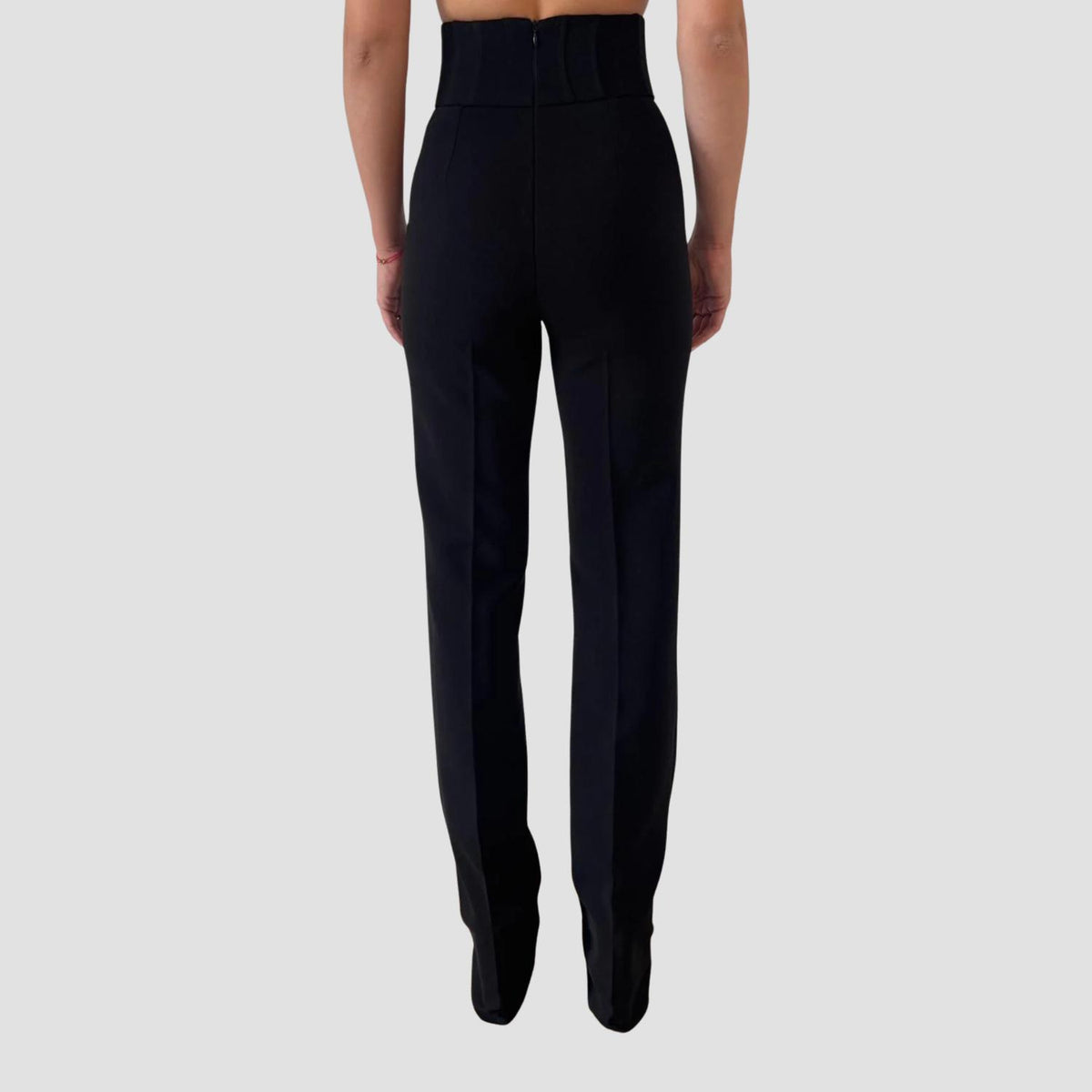 Elif Paris Straight Fit Trousers in black - women's pants - detail view