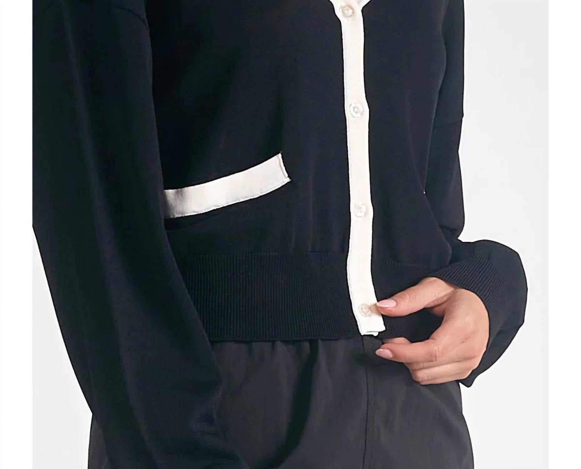 Elan - Contrast Accent Cardigan