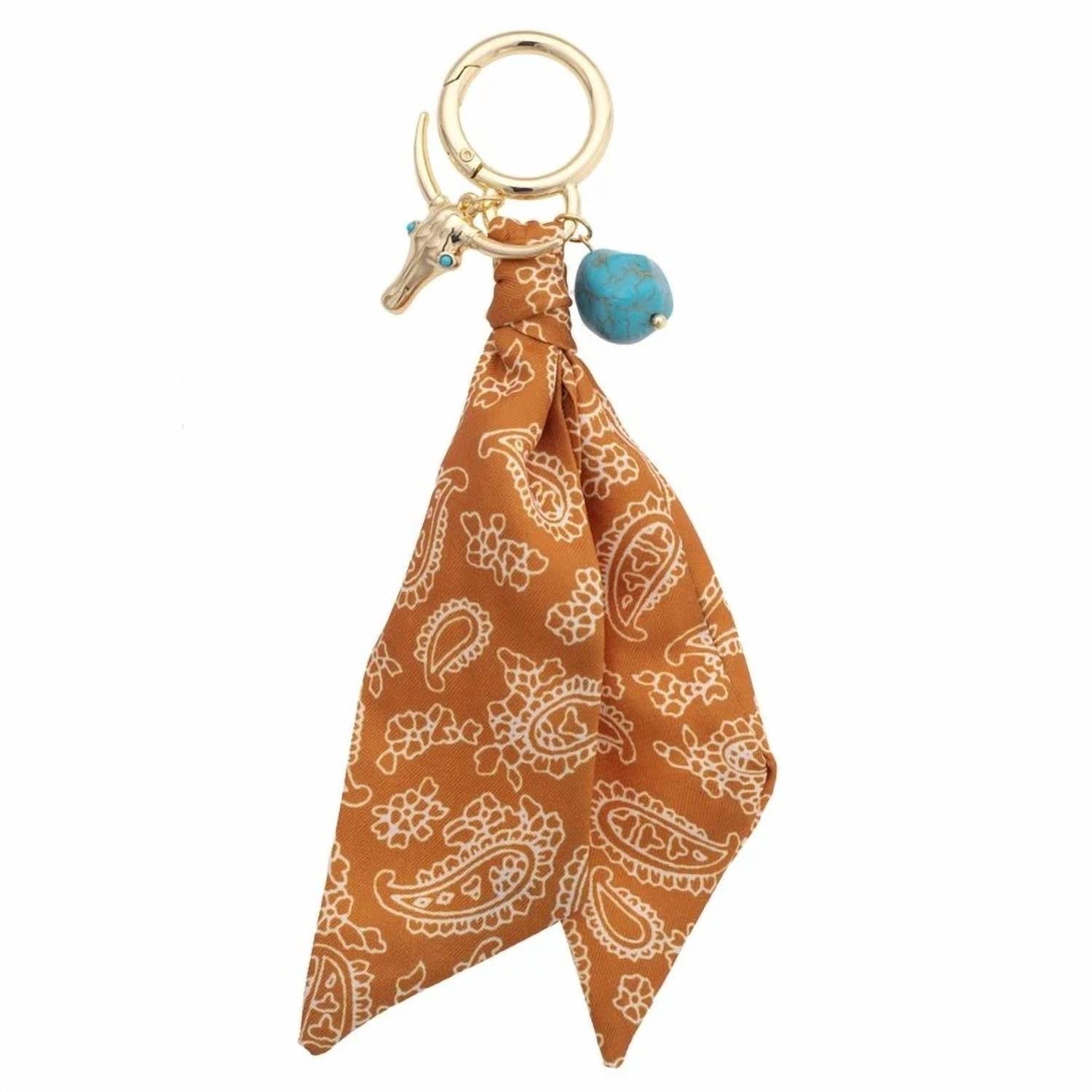 Canvas Style - Women's Western Cowgirl Steer Skull Bandana Bag Charm