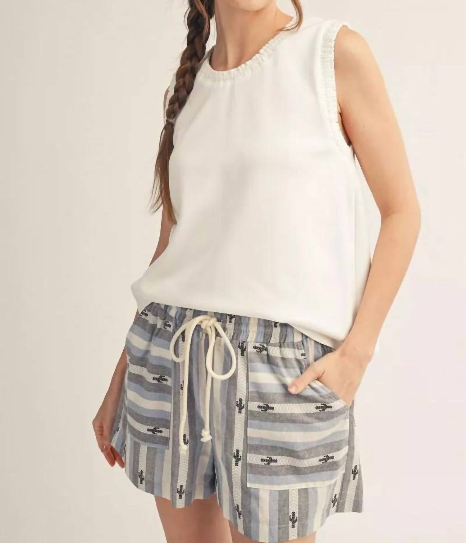 Jodifl Women's Easy Everyday Sleeveless Top in white - women's tank top - detail view