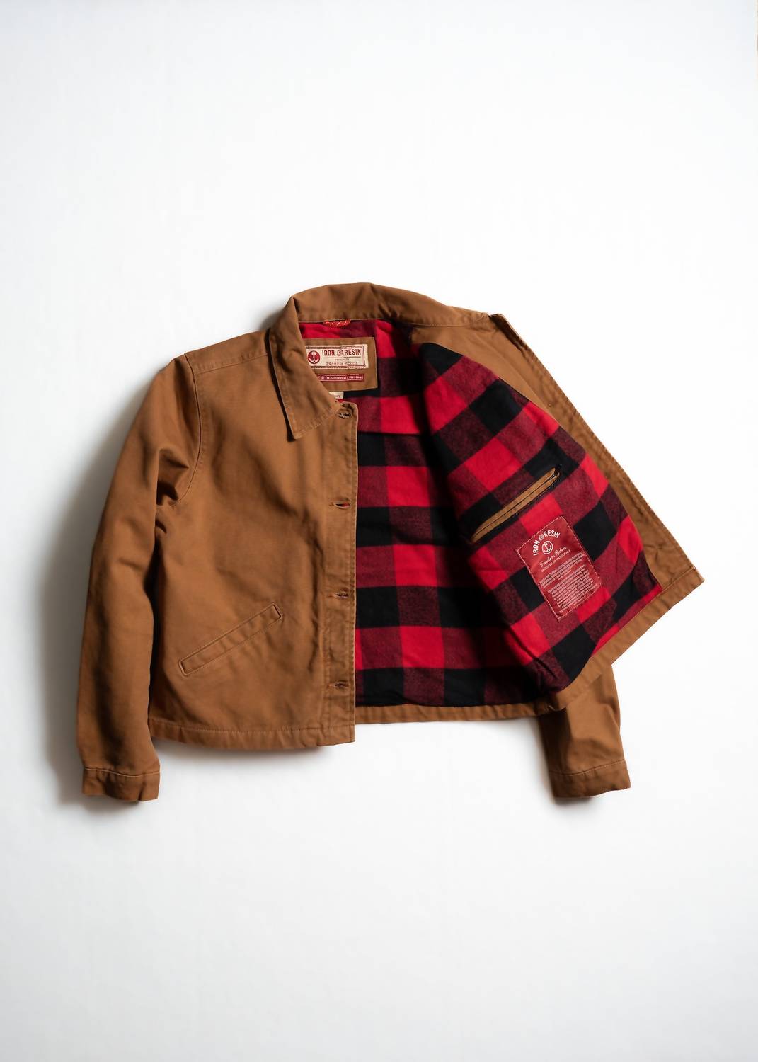 Iron & Resin Basset Buffalo Flannel Lined Jacket in cognac - women's jacket - view 10