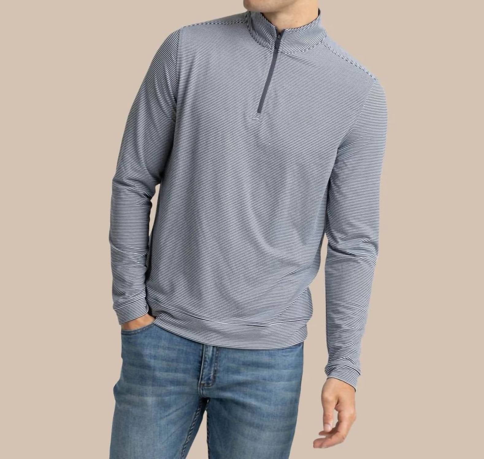 Southern Tide - Cruiser Micro-stripe Quarter-Zip Top