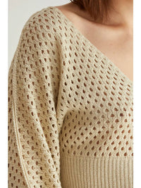 Crescent - Meghan Crop Dolman Netted Top