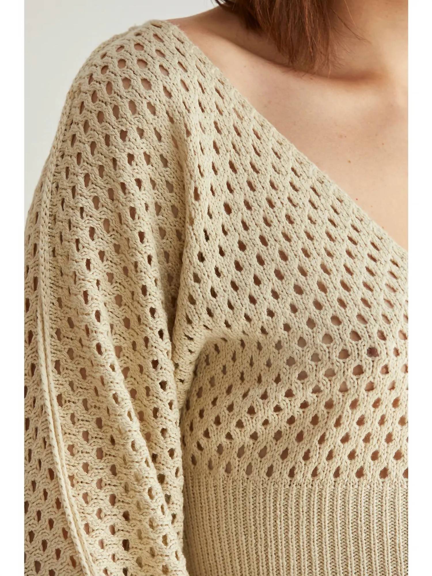 Crescent - Meghan Crop Dolman Netted Top