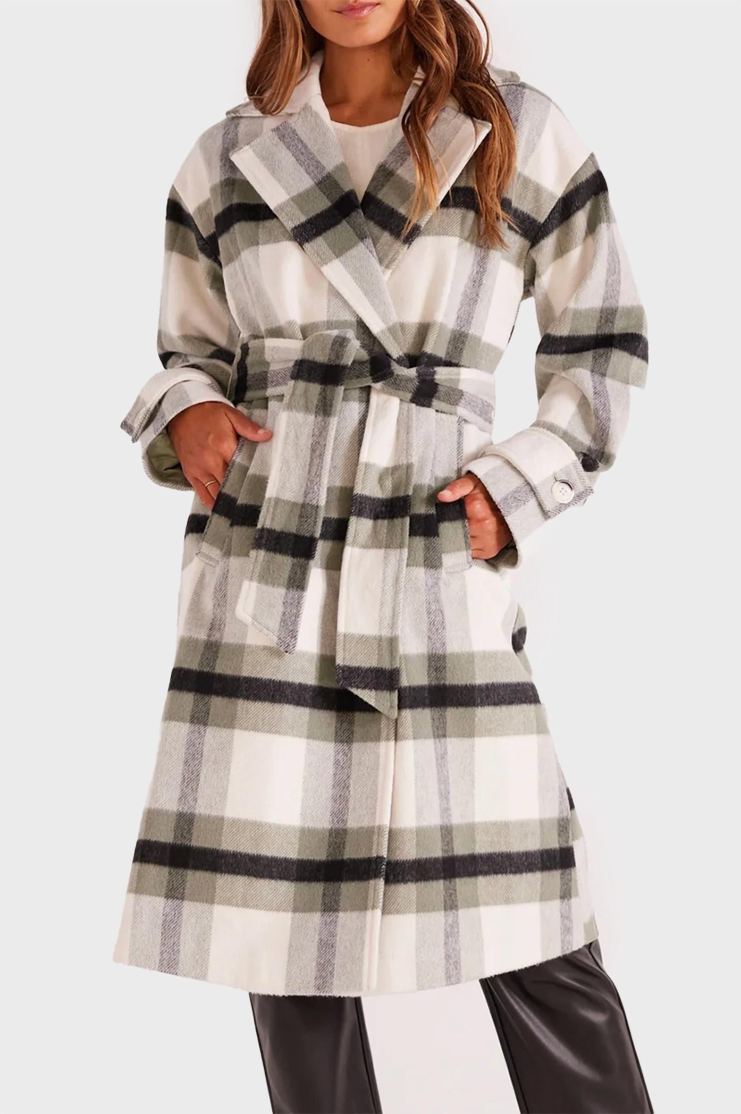 Minkpink - Watson Check Long Sleeve Coat