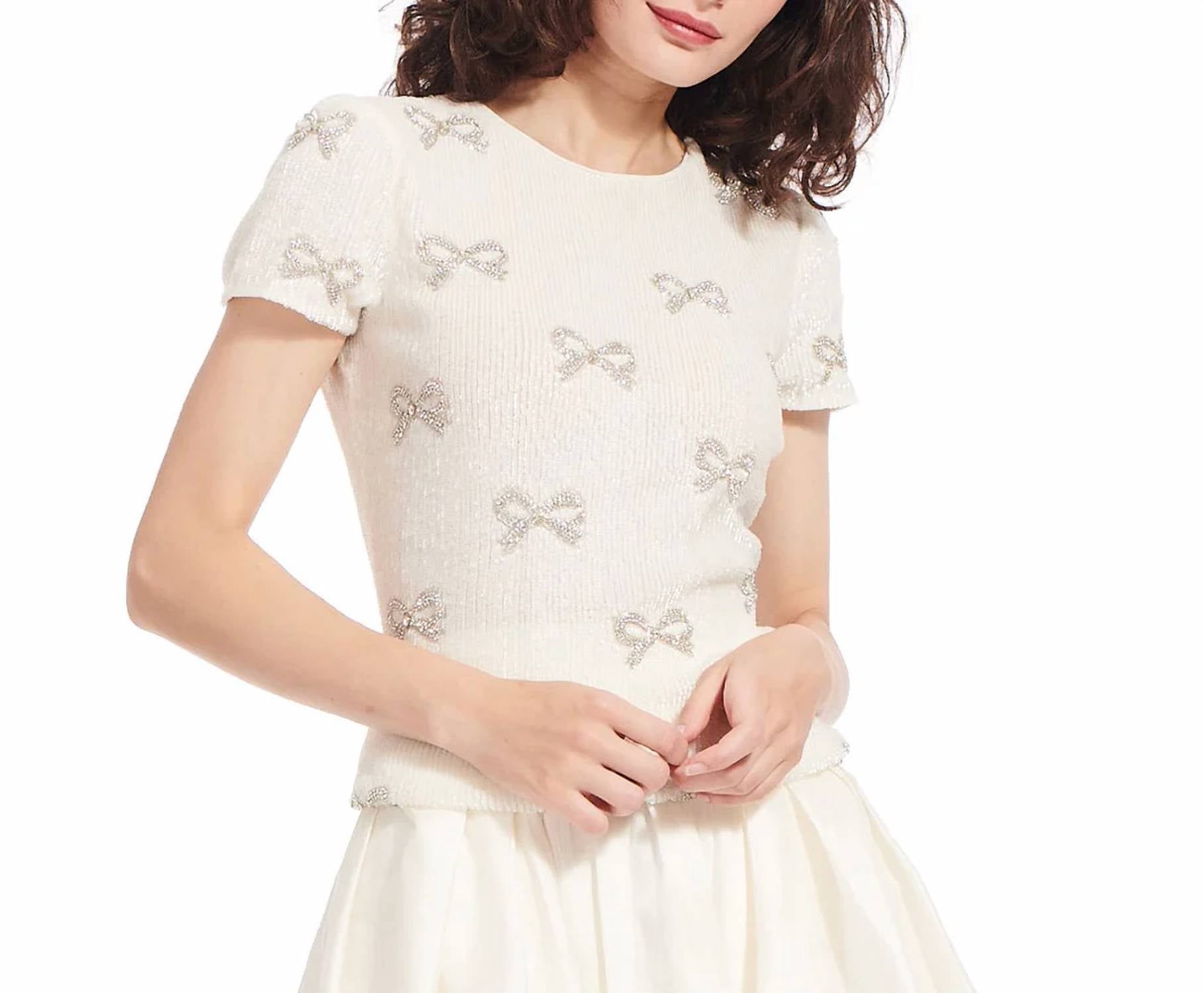 Emily Shalant - Sequin Bow Top