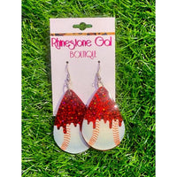Bosuk - Women's Sparkling Baseball Earrings