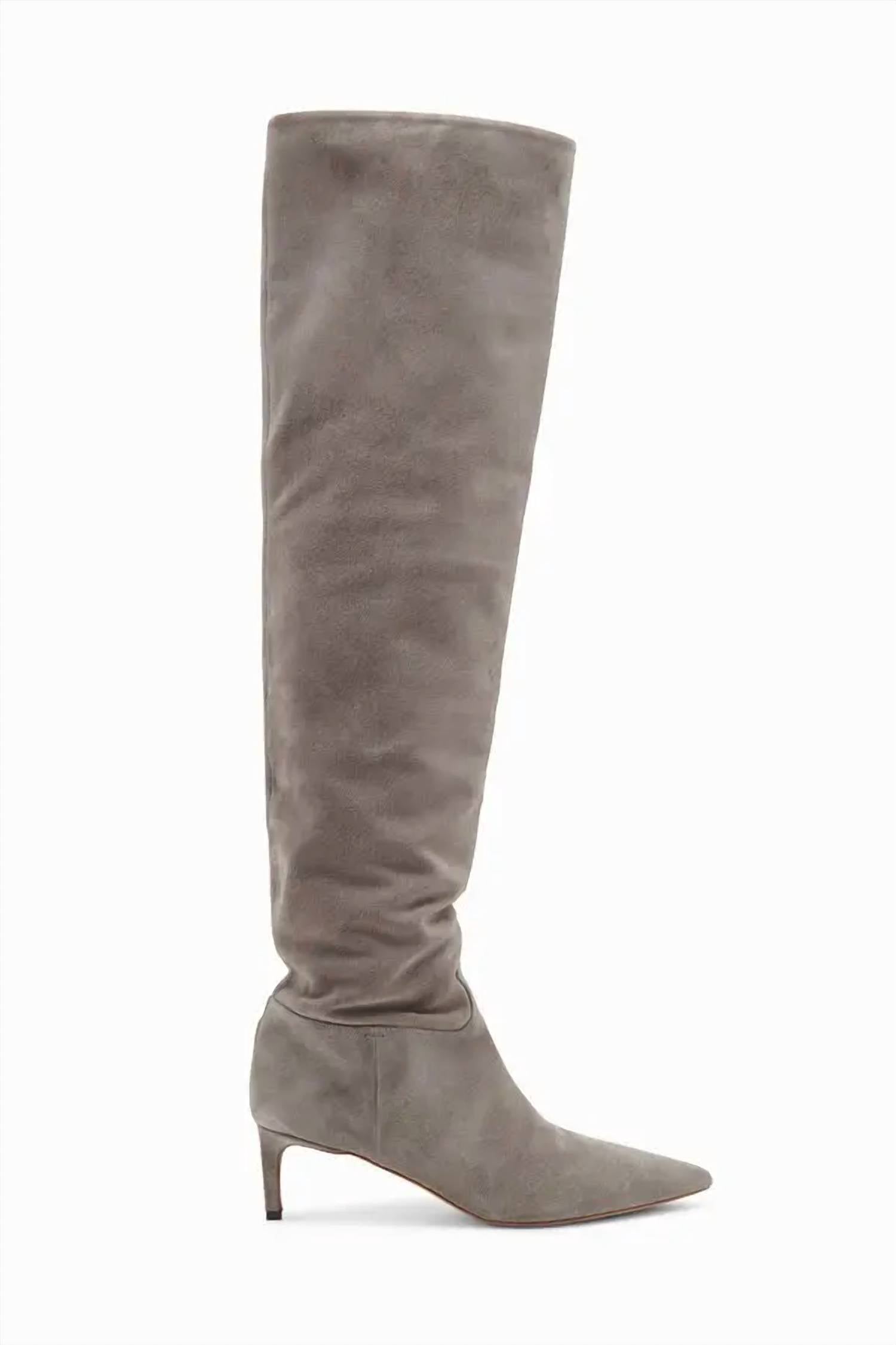 Ulla Johnson Women's Carolina Mid Heel Boots in grey - women's shoe - detail view