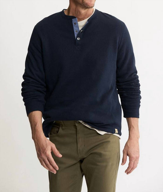 Jachs New York - Union Sherpa Lined Recycled Jacquard Henley Sweater
