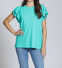 Apny - Ruffle Cap Sleeve Tee