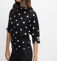 Joseph Ribkoff - Jacquard Dot Mock Neck Sweater