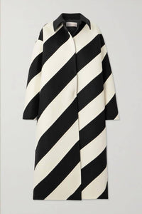 Valentino - Oversized Striped Coat