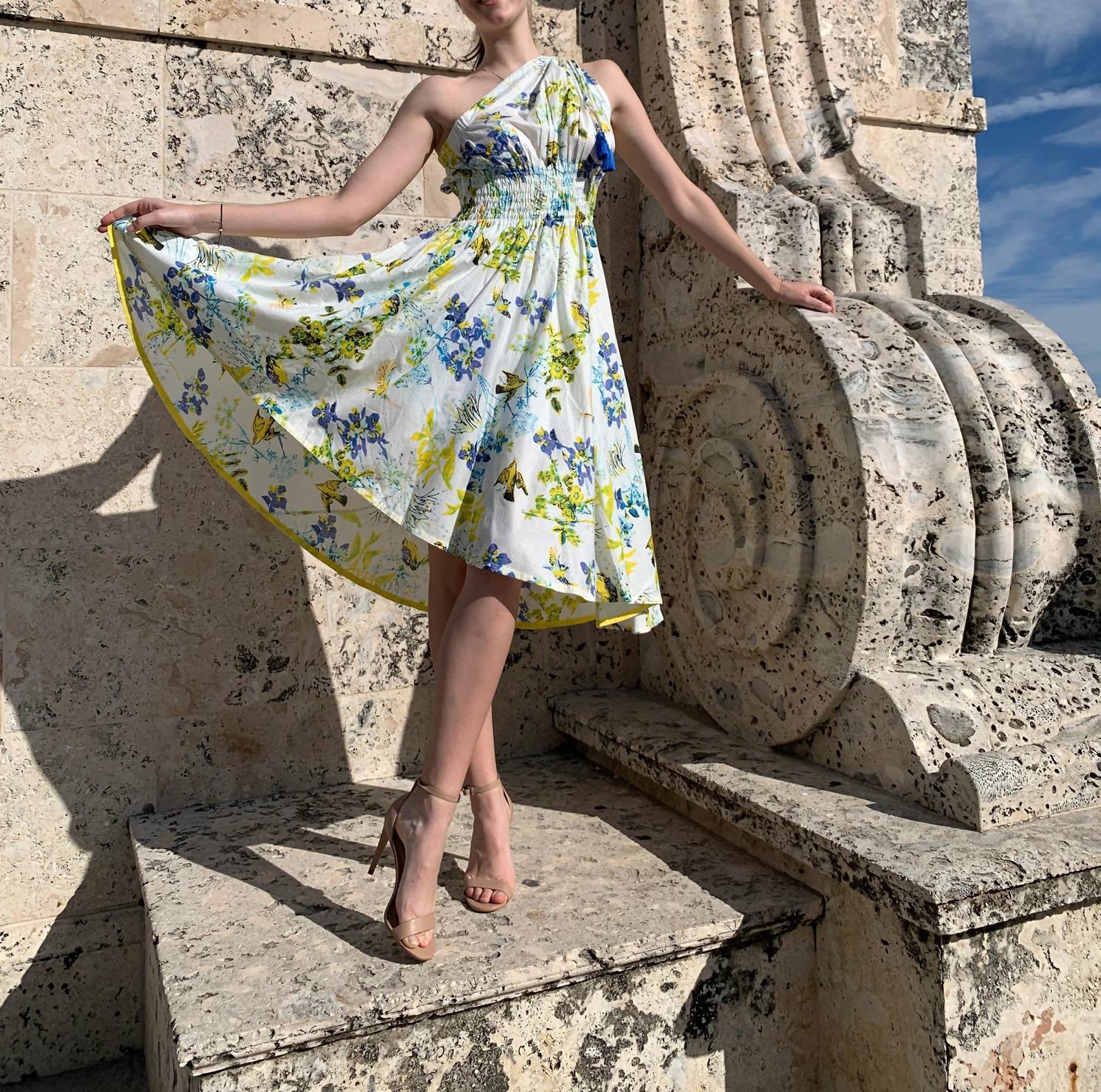 Pick Happy - Women's One Shoulder Goddess Dress