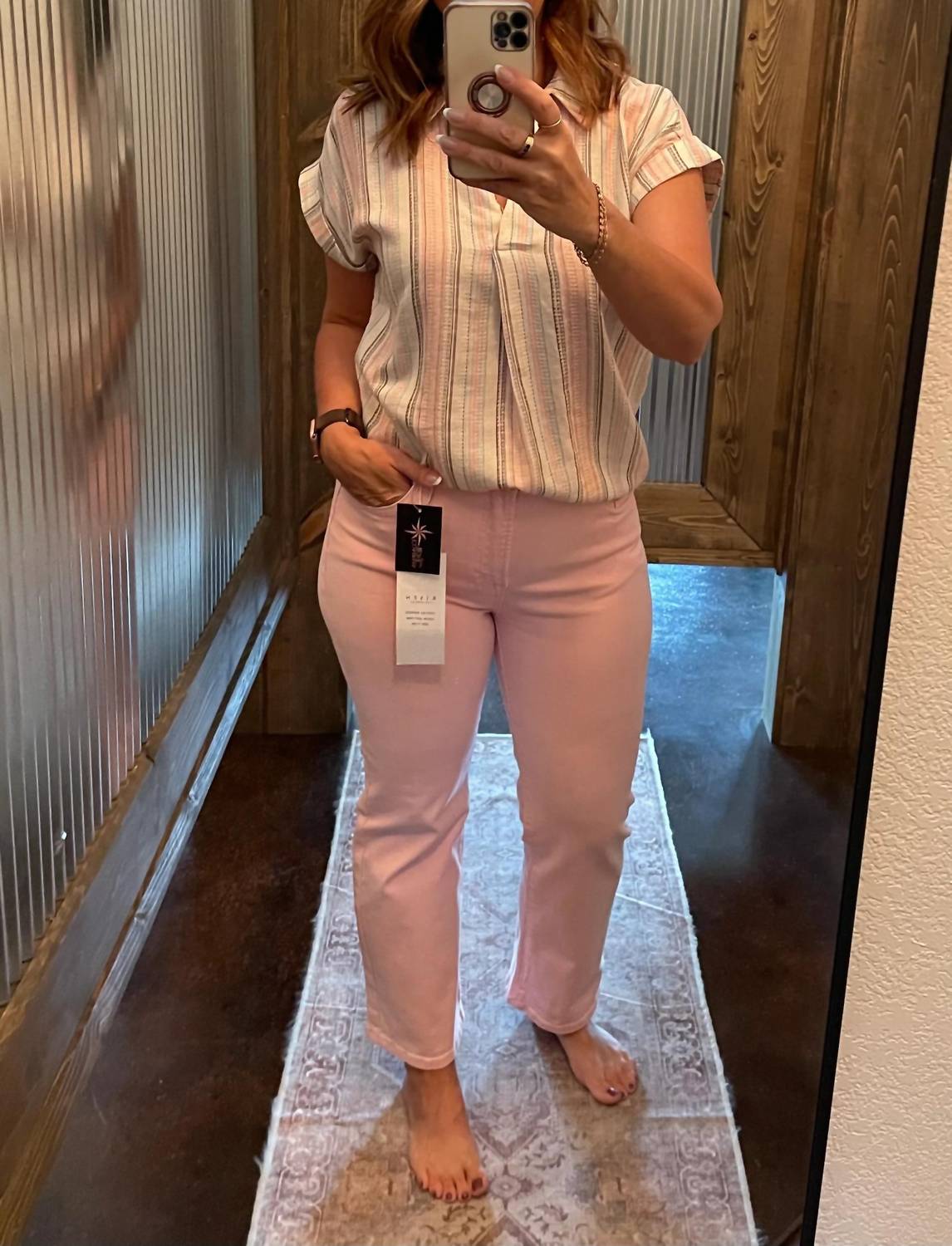 Risen - High Rise Crop Straight Pants