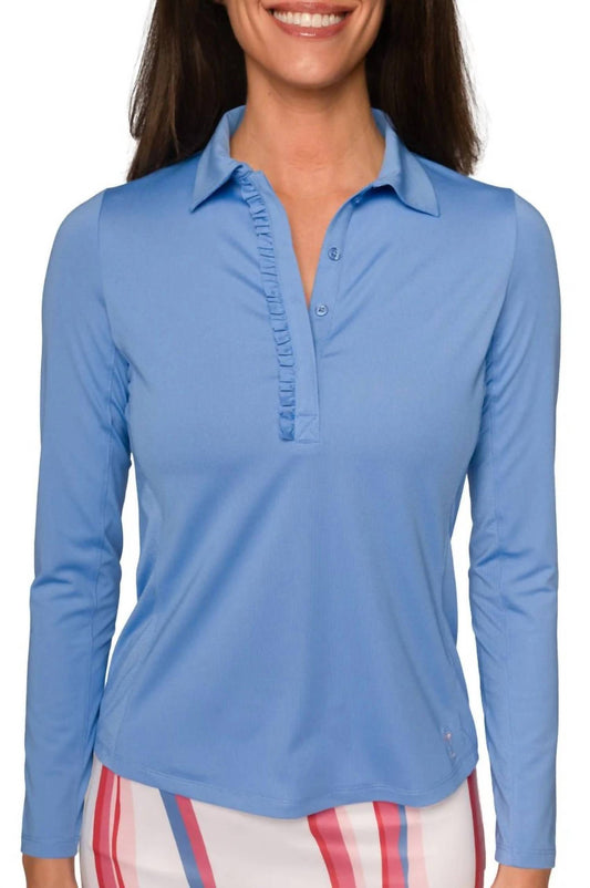 Golftini - Long Sleeve Ruffle Polo Tee
