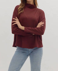 Entro - Mockneck Long Sleeve Top