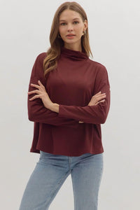 Entro - Mockneck Long Sleeve Top