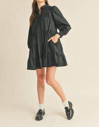 &Merci - Tiered Button Down Mini Dress