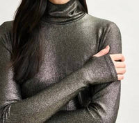 Essentiel Antwerp - Ilevate Metallic Turtleneck Top