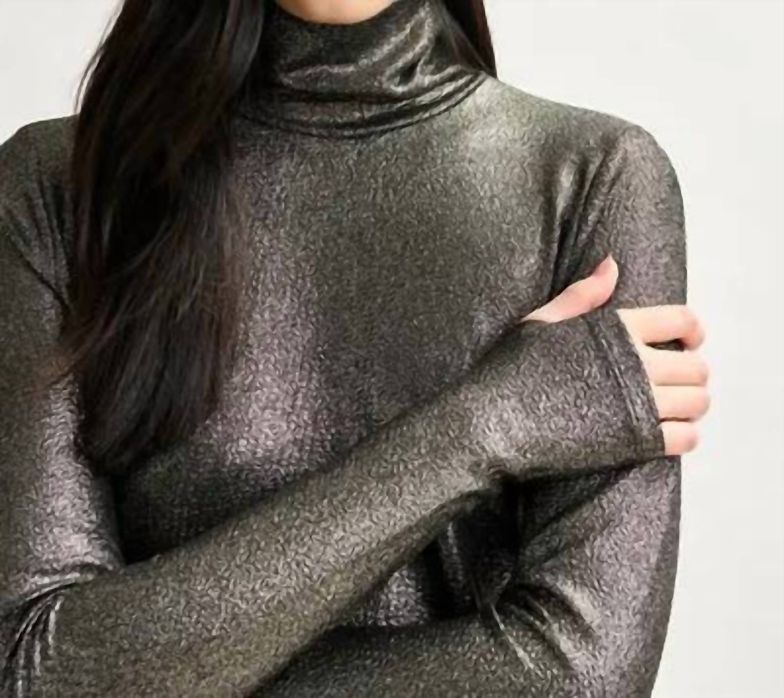 Essentiel Antwerp - Ilevate Metallic Turtleneck Top