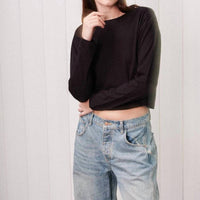 Stateside - Women's Cloud Jersey Long Sleeve Boxy Crew Sweatshirt