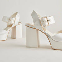 Dolce Vita Women's Bobby Pearl Heels in white - women's heels - detail view