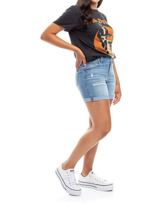 1822 Denim - Mid-rise Roll Cuff Jean Shorts