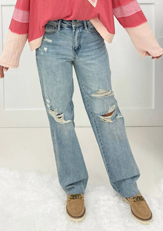 Judy Blue - Distressed Straight Leg Jeans