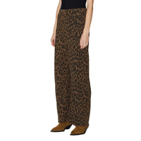 Le Jean Utility Soft Barrel Pant in dark leopard - women's jeans - detail view