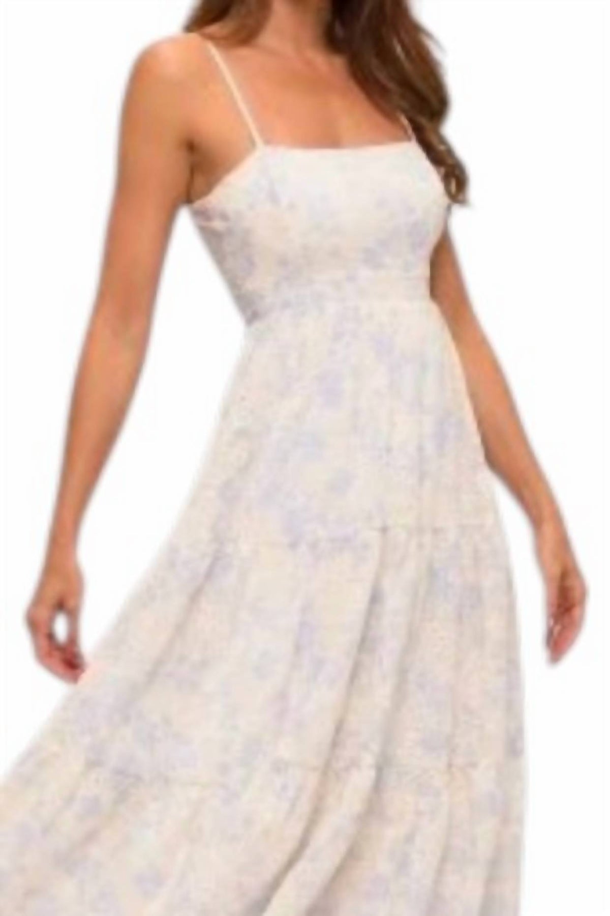 Lovely Day - Floral Eyelet Back Tie Fit And Flare Midi Dress