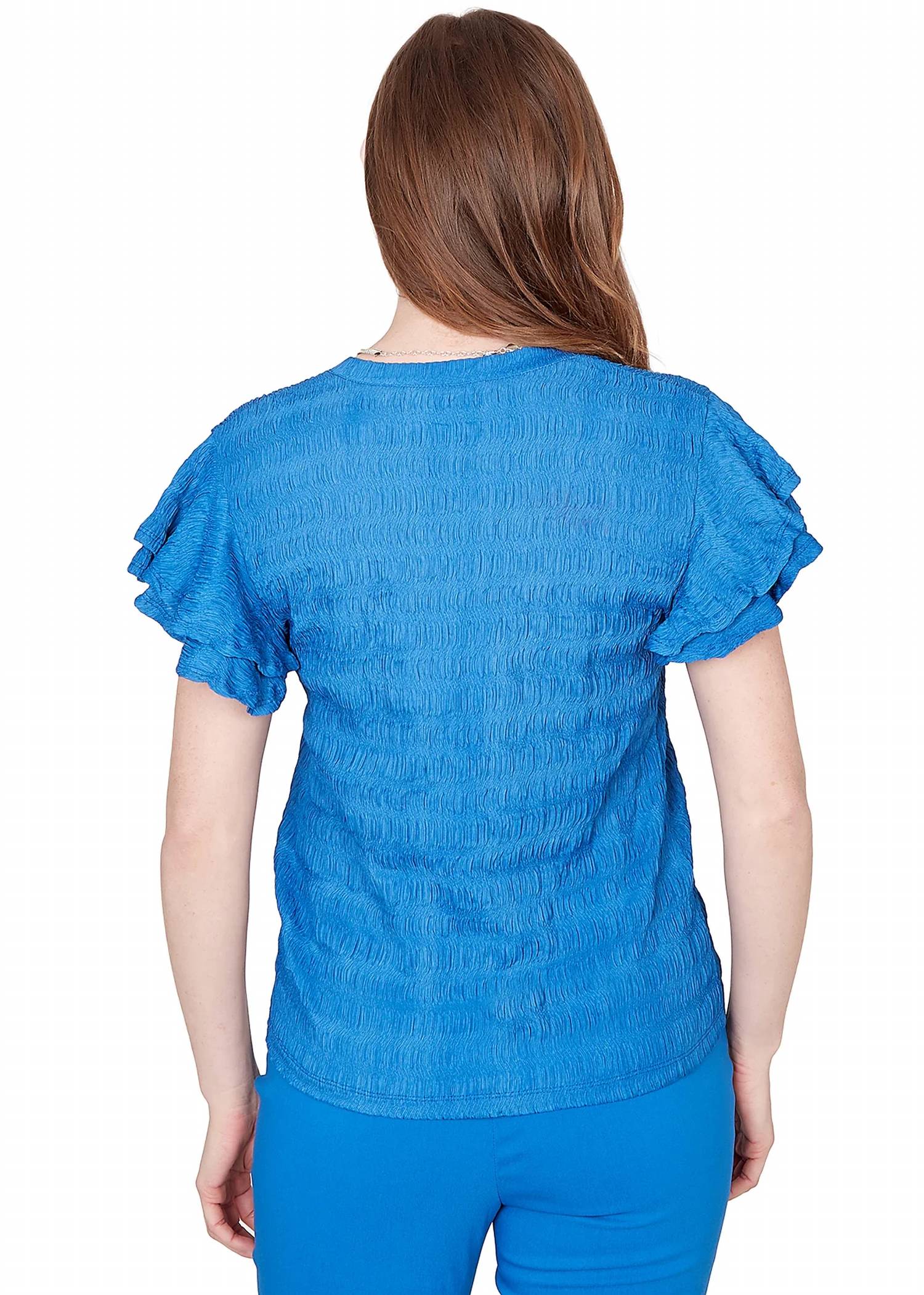 Emaline - Flutter Sleeve V Neck Top