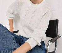 Apricot - Chevron Pointelle Lurex Sweater