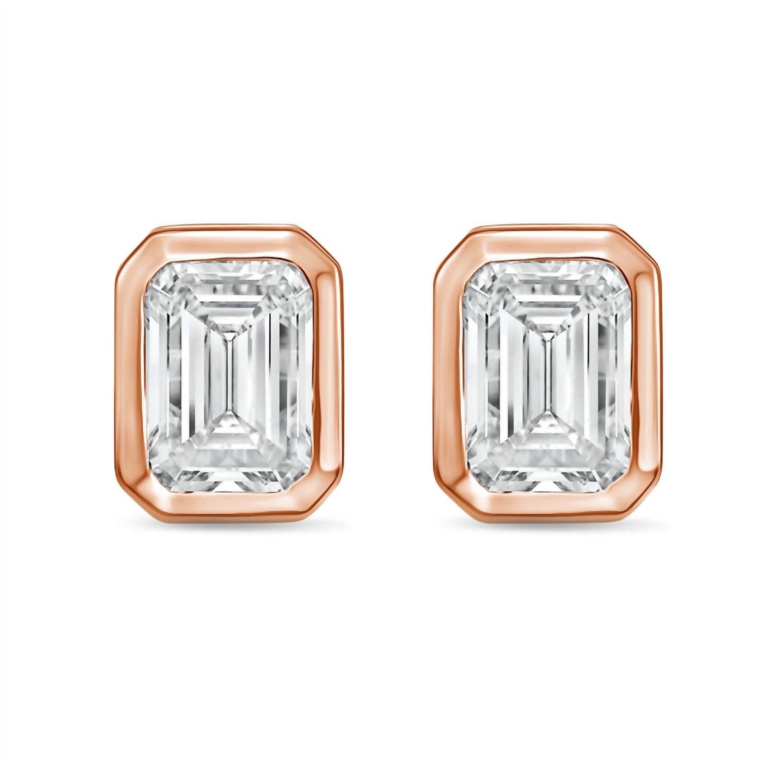 Diana M Jewels - Women's Emerald Lab-grown Diamond Stud Earrings (2.50 Tcw) - Classic Plus