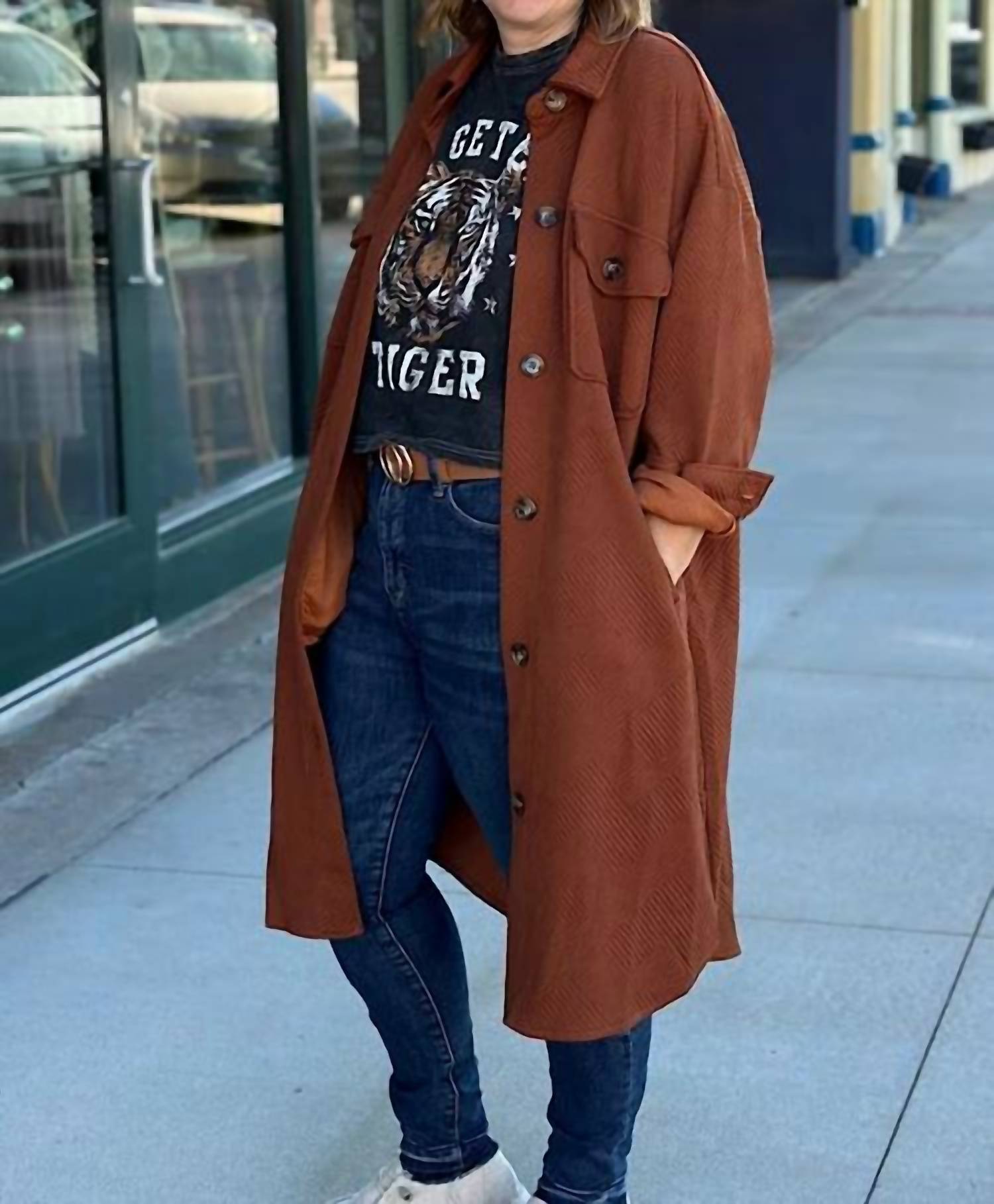 Staccato - Women's Carter Textured Overshirt Duster Jacket