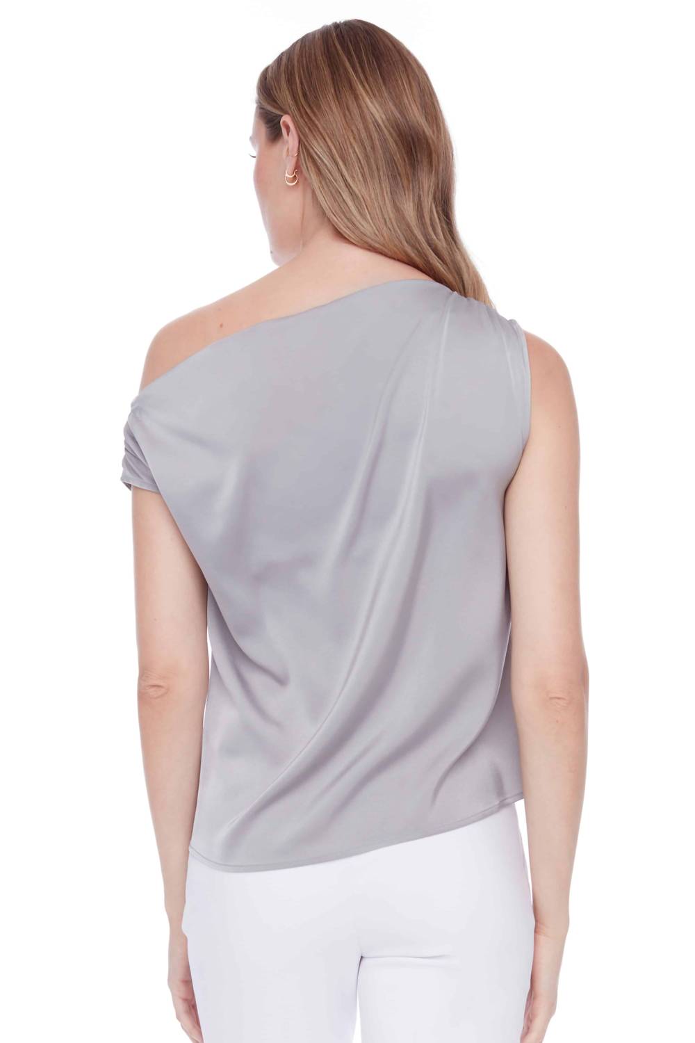 I Love Tyler Madison - Lily Solid Satin Assymetric Top