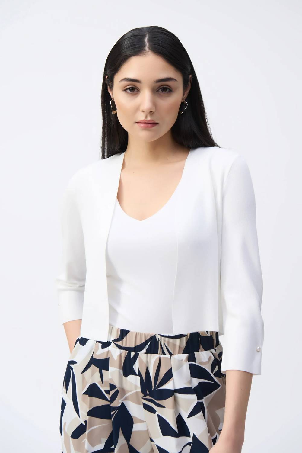 Joseph Ribkoff - Pearl Accent Sleeve Cropped Cover Up