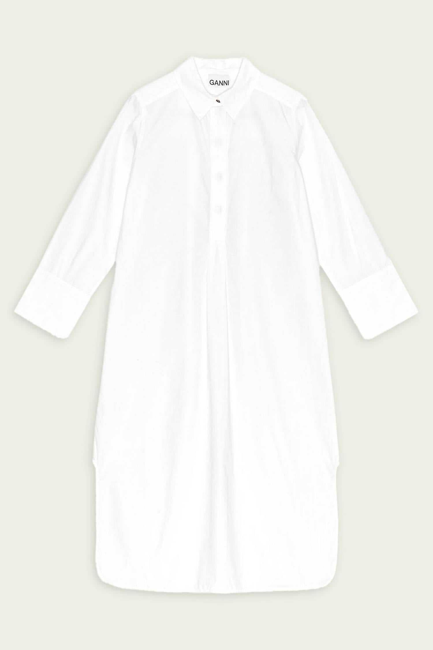 Ganni - Cotton Poplin Oversized Shirt Dress