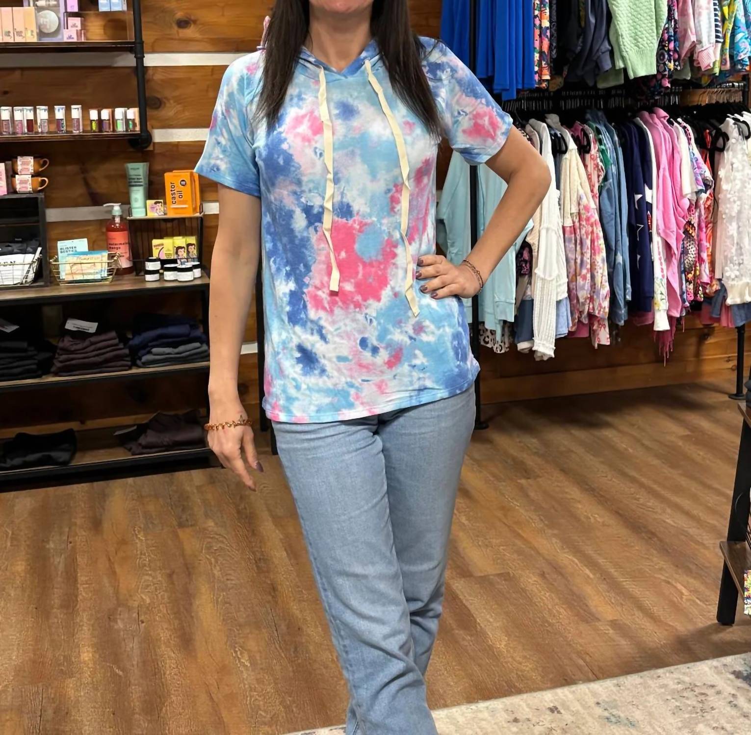 Bibi - Tie Dye Hooded Top