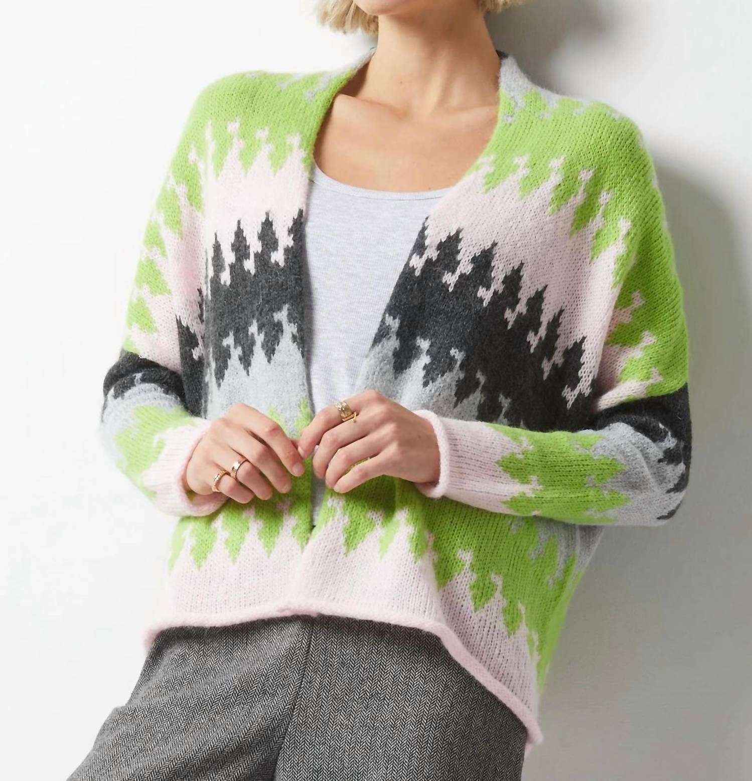 Zaket & Plover - Colorburst Open Front Cardigan