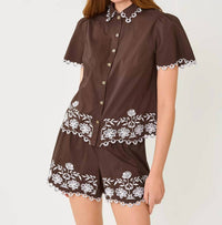 Lilly Pulitzer - Rikki Short Sleeve Embroidered Top