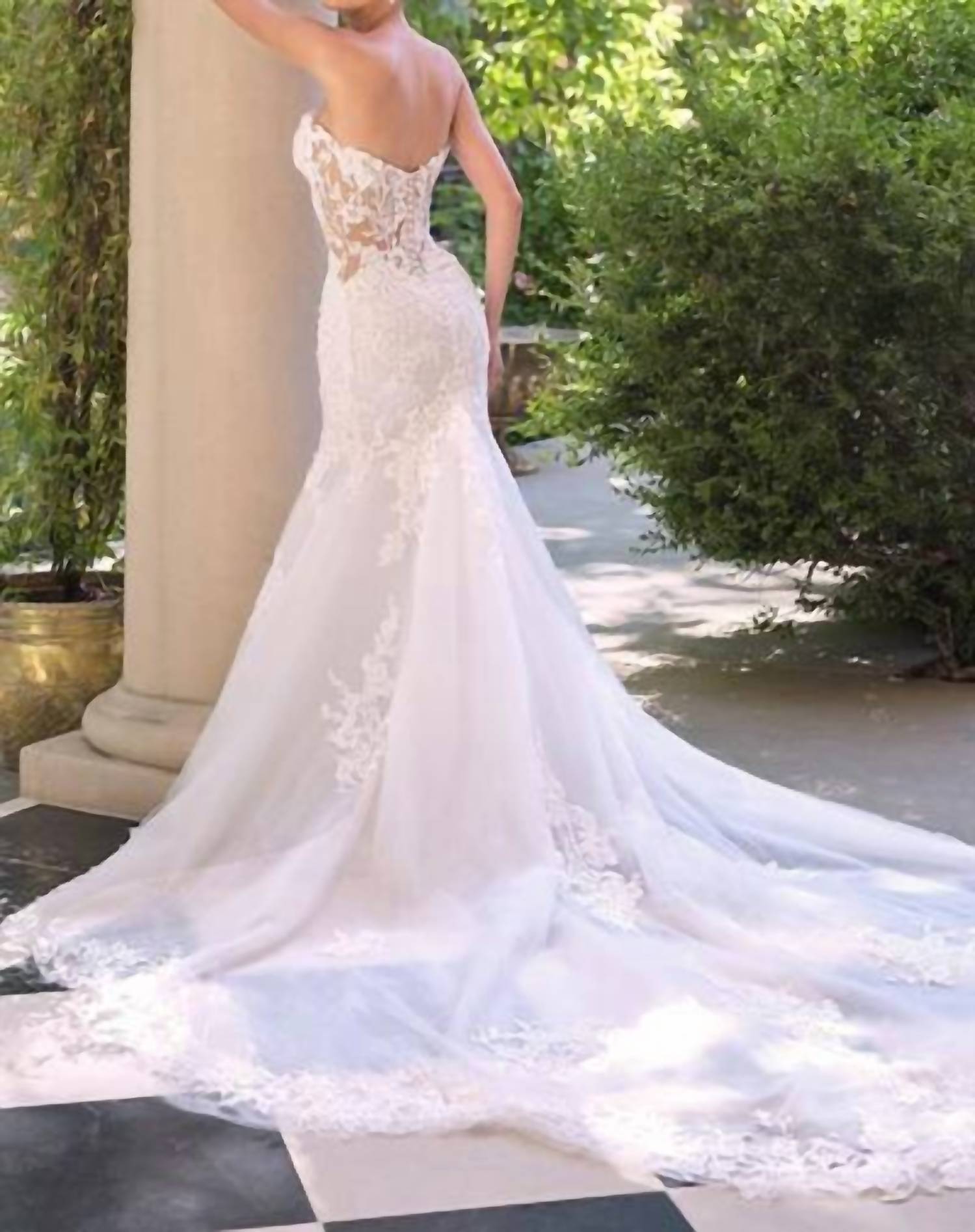 Ladivine Lauren Mermaid Wedding Gown in white - women's dress - alternate view