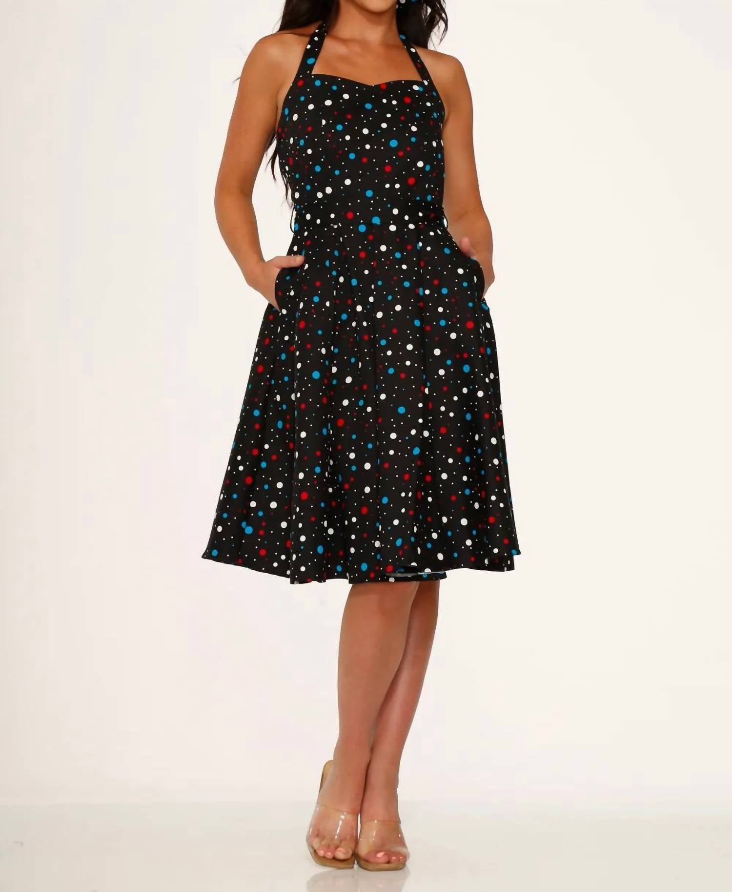 Orchid Bloom - Halter Swing Dress