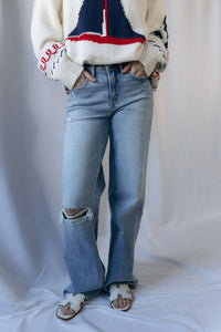 Flying Monkey - Geneva High Rise Uneven Hem Jeans