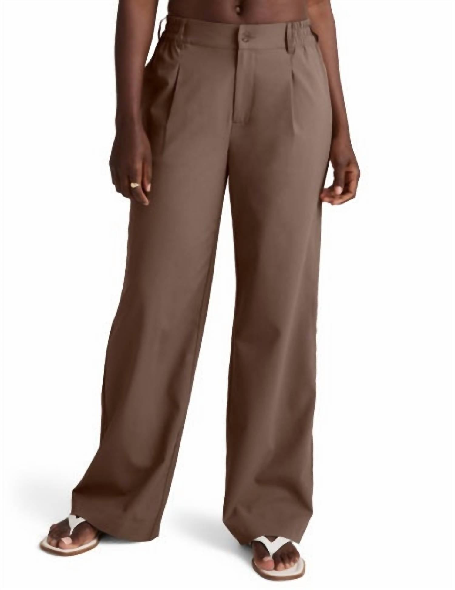 BEYOND YOGA Status Wide Leg Trousers in khaki - women's pants - view 4
