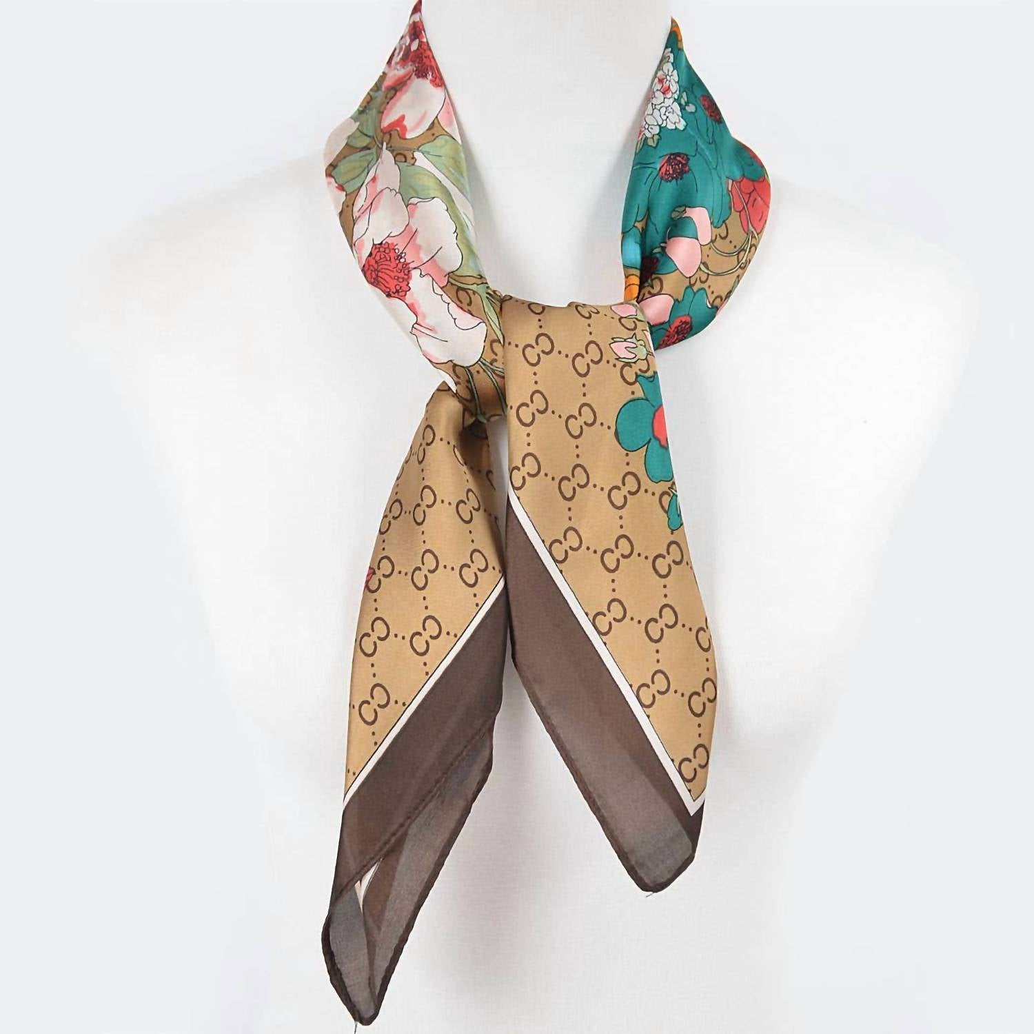 3Am By H&D Accessories - Women's Multi Print Silk Bandana Scarf