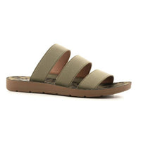 Corkys Footwear Women's Dafne Strap Flat Sandal in olive leopard - women's sandal