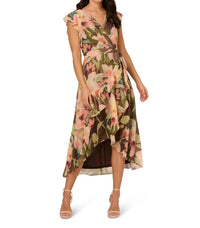 Adrianna Papell - Floral Hi Low Midi Dress