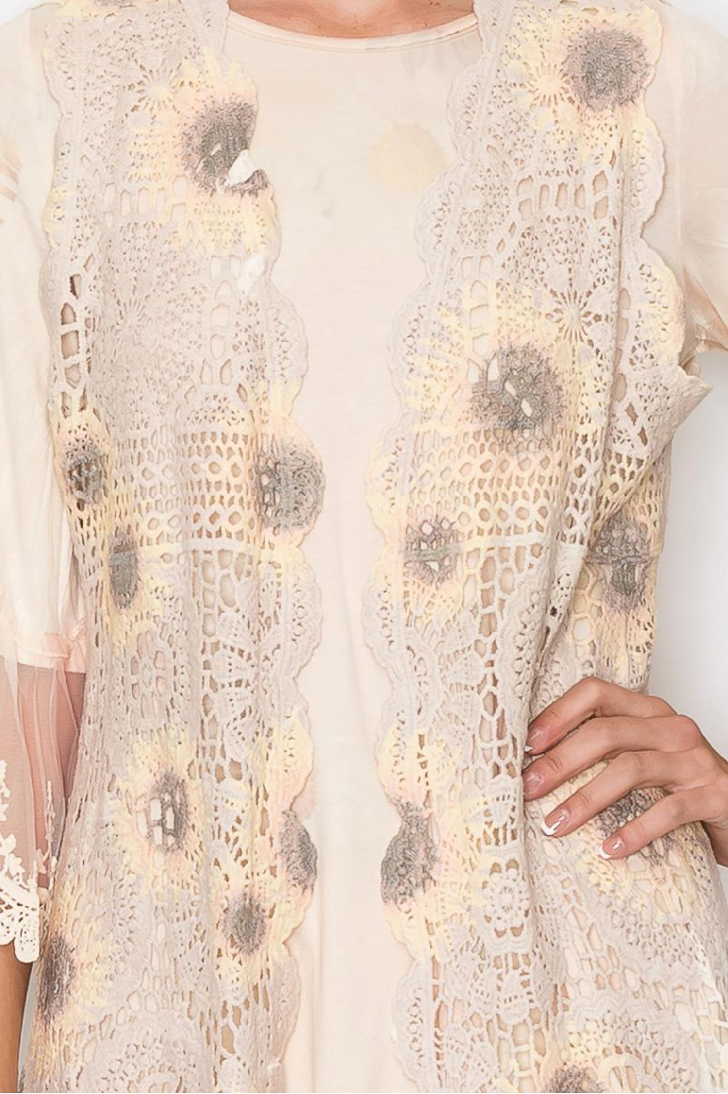 Origami Crochet Sunflower Vest in beige - women's jacket - view 4